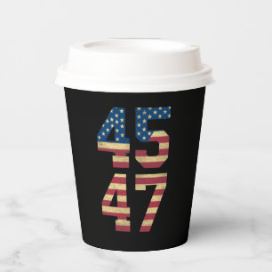 Gobelets En Papier Trump 2024 45 47 Vintage American Flag Retro 4547