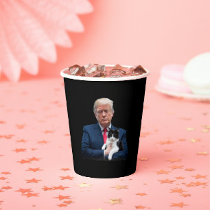 Gobelets En Papier Trump 2024 Chat MAGA Drôle Trump Chat