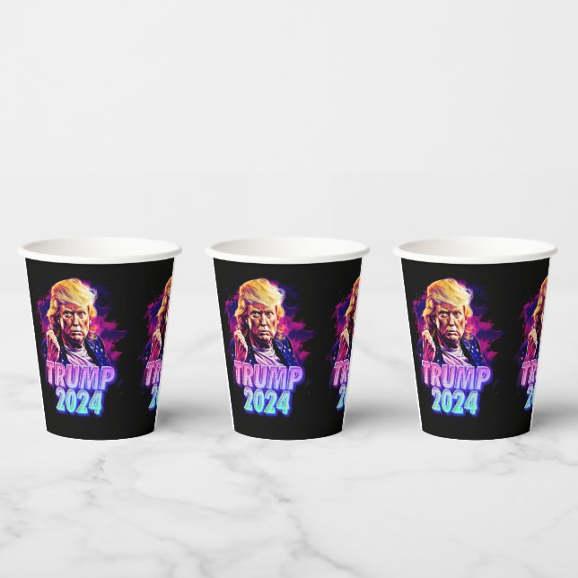 Gobelets En Papier Trump 2024 - miami vice (Multi)