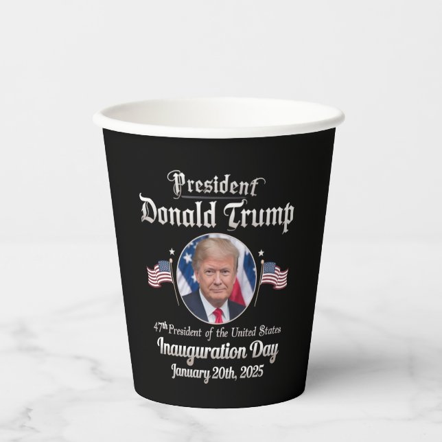 Gobelets En Papier Trump Inauguration Day 2025 47th USA President (Recto)