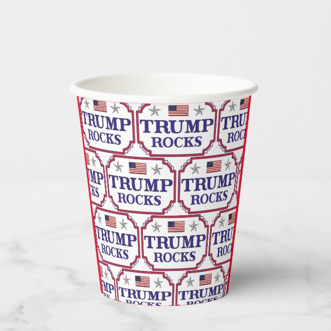 Gobelets En Papier Trump Rocks - Coupes de papier (Recto)