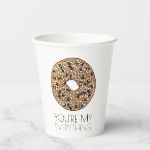 Gobelets En Papier Tu es mon bagel du petit-déjeuner, mon amour pour 