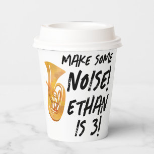 Gobelets En Papier Tuba Anniversaire fêtes tasses à papier - Musique
