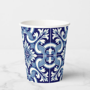 Gobelets En Papier Tuile bleue portugaise