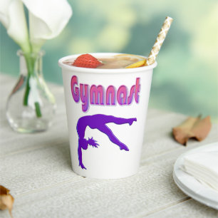 Gobelets En Papier Tumbling Gymnique Métalisé Violet