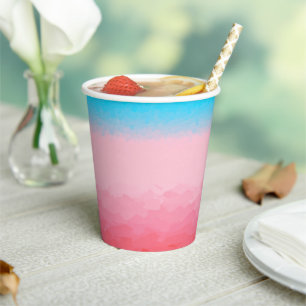 Gobelets En Papier Turks and Caicos Blue et Coral Ombre