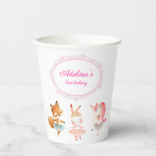 Gobelets En Papier Tutu Cute Ballerina Ballet Animaux Fête d'annivers