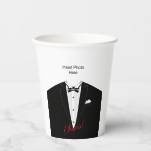 Gobelets En Papier Tuxedo avec des tasses de papier-face personnalisé