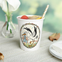 Twins and Stork Vintage Design
