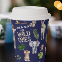 Twins wild one, bleu marine Jungle animaux thème