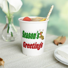 Gobelets En Papier Typographie de Noël de Reindeer Joyeuses Fêtes