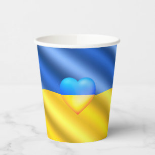 Gobelets En Papier Ukraine - Peace - Ukrainian Flag - Freedom Support