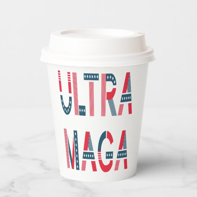 Gobelets En Papier Ultra MAGA Trump Patriotique Républicain Conservat (Recto)