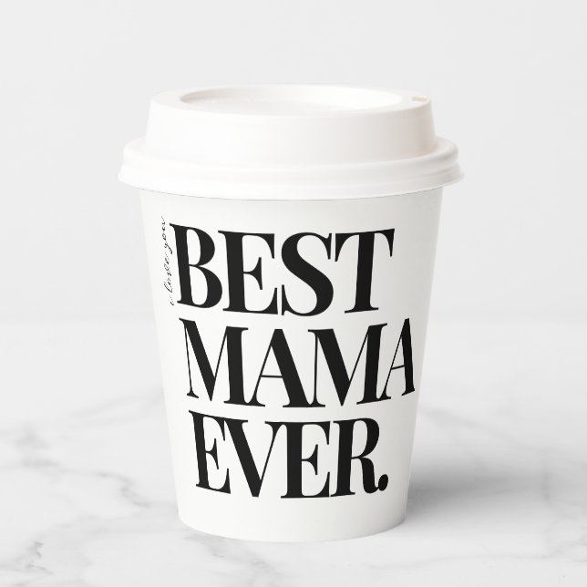 Gobelets En Papier Ultra Moderne Gras "Meilleure maman jamais (Recto)
