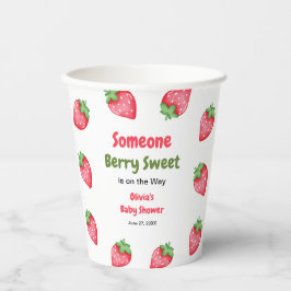 Gobelets En Papier Un Baby shower de fraise doux Berry