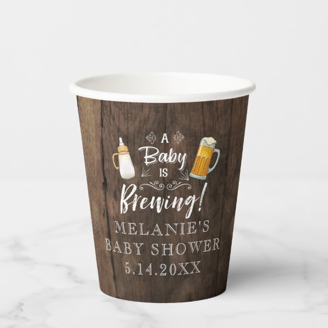 Gobelets En Papier Un bébé brasse du Baby shower (Recto)