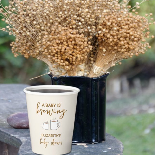 Gobelets En Papier Un bébé brasse du Baby shower (Créateur téléchargé)