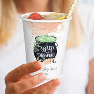 Gobelets En Papier un bébé brasse Halloween Baby shower Peach