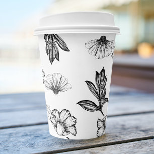 Gobelets En Papier Un bébé brasse un Baby shower de tatouage à fleurs