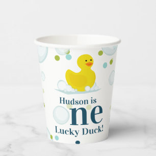 Gobelets En Papier Un Canard chanceux Première fête d'anniversaire