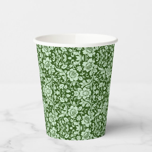 Gobelets En Papier Un damas à fleurs antique (Gauche)