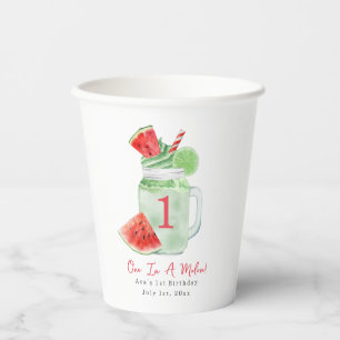 Gobelets En Papier Un dans Melon fête d'anniversaire Watermelon Smoot