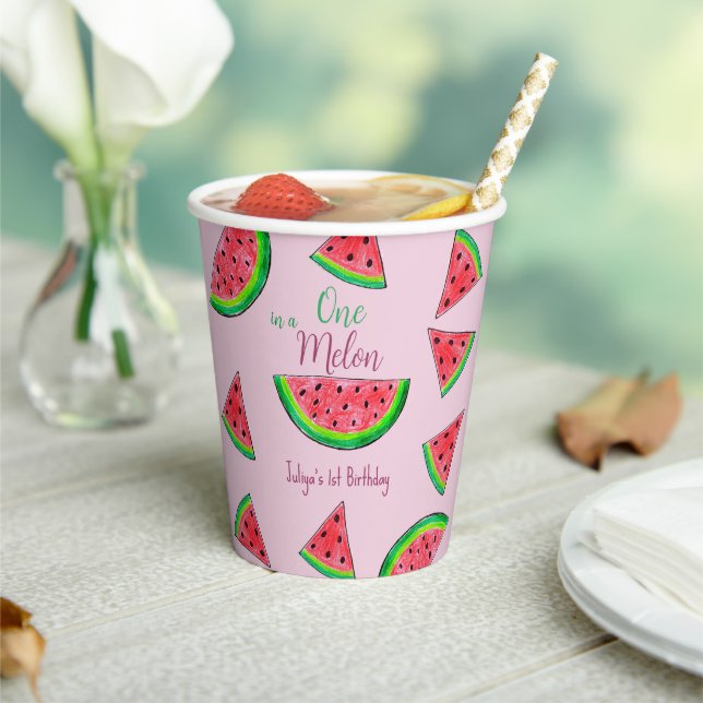 Gobelets En Papier Un dans un melon 1er anniversaire (Insitu)