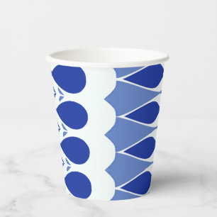 Gobelets En Papier Un design classique blanc et bleu éclatant