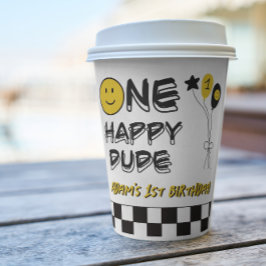 Gobelets En Papier Un joyeux Mec Jaune sourire premier garçon 1er ann