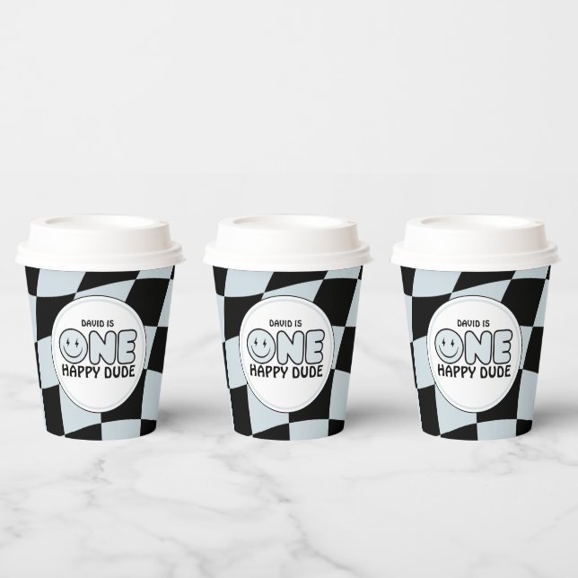 Gobelets En Papier Un joyeux mec Super Joyeux visage garçon Anniversa (Multi)