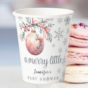 Gobelets En Papier Un joyeux petit Baby shower d'hiver de Noël