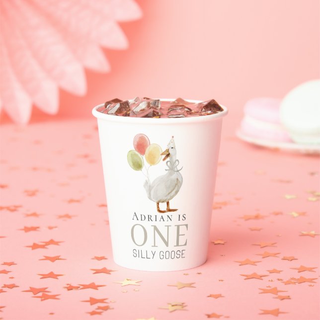 Gobelets En Papier Un Silencieux Goose Beige 1er Anniversaire (Insitu)