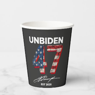 Gobelets En Papier Unbiden 47 Trump Est. 2025 4 juillet