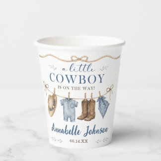 Gobelets En Papier Une Baby Shower Cowboy pour Petit Garçon