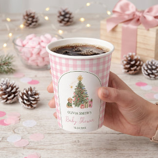 Gobelets En Papier Une Baby Shower pour un Joyeux Petit Noël