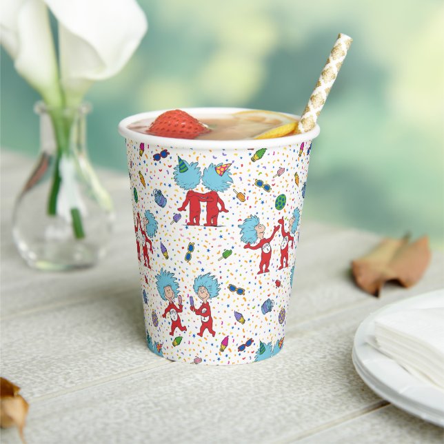 Gobelets En Papier Une chose deux Motif de fête (Insitu)