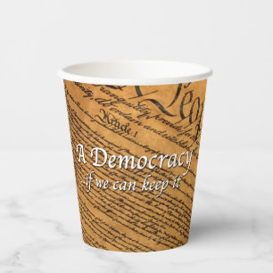 Gobelets En Papier Une Démocratie Si Nous Pouvons La Maintenir