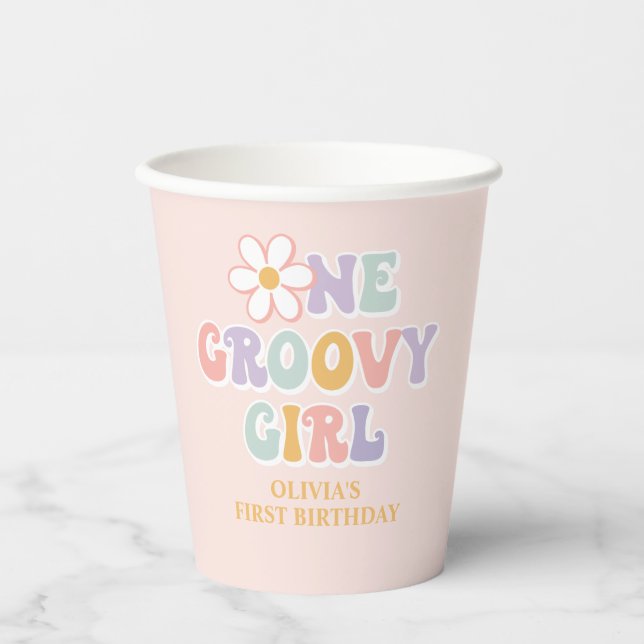 Gobelets En Papier Une fille Super Pink Daisy Checker (Recto)