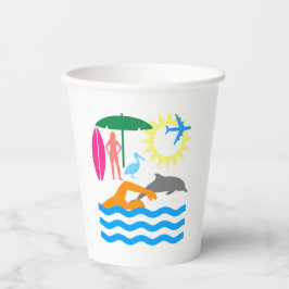 Gobelets En Papier Une journée à la plage
