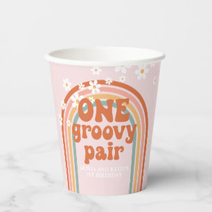 Gobelets En Papier Une paire super 1er anniversaire arc-en-ciel margu