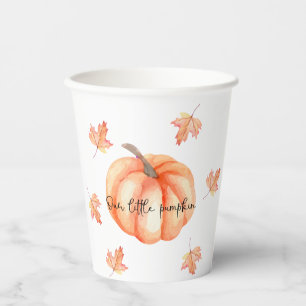 Gobelets En Papier Une Petite Aquarelle Citrouille Halloween automne