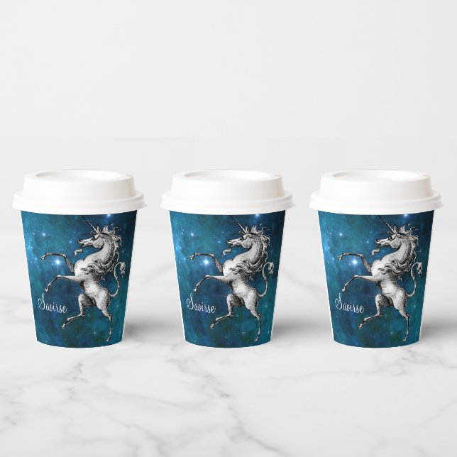 Gobelets En Papier Unicorne céleste personnalisable (Multi)