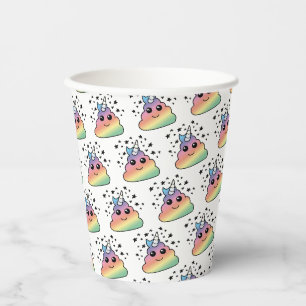 Gobelets En Papier Unicorne Rainbow Poop Emoji