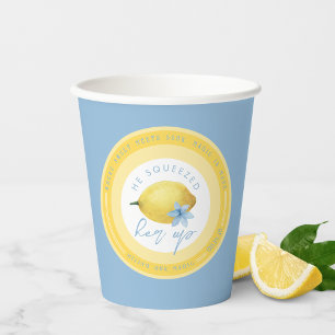 Gobelets En Papier Unique Blue Lemon Il L'a Pressée Mariage