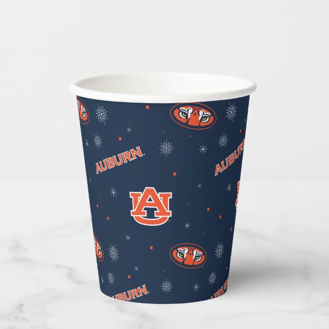 Gobelets En Papier Université d'Auburn | Motif de vacances (Recto)