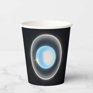 Gobelets En Papier Uranus planétaire avec anneaux Image JWST