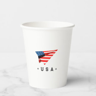 Gobelets En Papier USA Paper Plane Flag