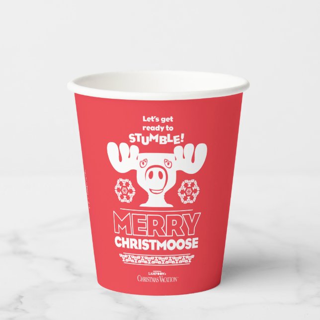 Gobelets En Papier Vacances de Noël | Joyeux Christmoose (Recto)