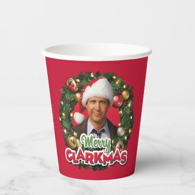 Gobelets En Papier Vacances de Noël | Merry Clarkmas (Recto)