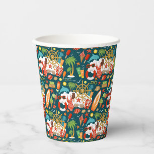Gobelets En Papier vacances fête d'été plage motif